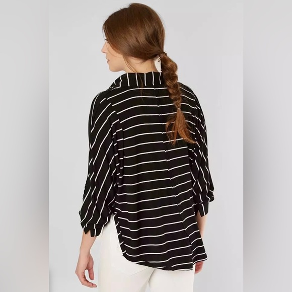 We the Free | Medium Black and White Striped Oversized Can't Fool Me Top - Picture 3 of 10